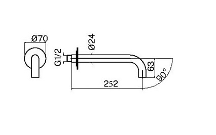 Излив для ванны Plumberia IXO SPT0260NO черный матовый