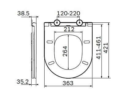 Крышка-сиденье для унитаза Am.Pm Spirit V2.0 C707857WH с микролифтом