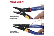 Многофункциональные обжимные клещи WORKPRO 210 мм WP291009