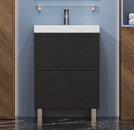 Тумба с раковиной Velvex Edge 60 см напольная