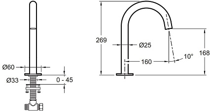 Излив Jacob Delafon Grands Boulevards E25387-CP