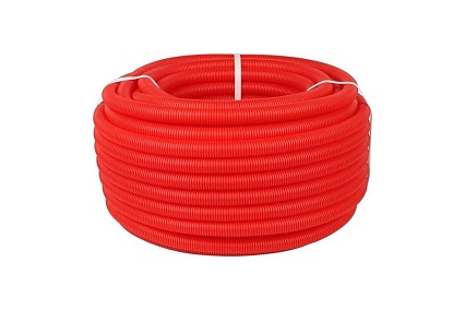 Труба гофрированная Hoobs d 25, 25x29, цвет красный, для труб Dn20, бухта 50 м HB-PEGF-2529RED