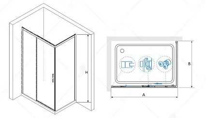 Душевой уголок RGW Leipzig LE-41B 100x90, черный, прозрачное