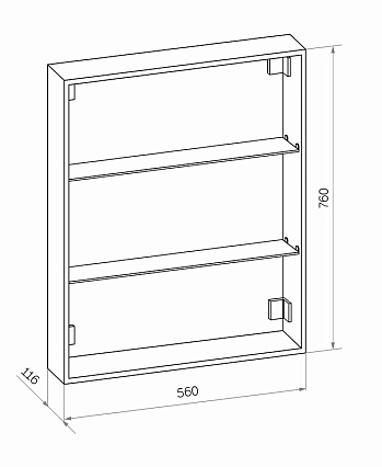 Зеркальный шкаф Континент Reflex LED 60x80 с подсветкой, МВК025