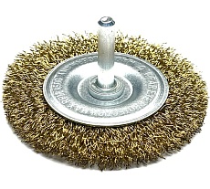 Щетка Lessmann диск гофр. Д75x10, MES 0,25мм, хвост-к 6мм 410136