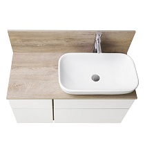 Мебель для ванной Акватон Мишель 100 см, ЛВДСП, раковина Лола, дуб эндгрейн, белый