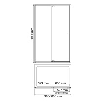 Душевая дверь WasserKRAFT Aula 11P12 100x200 хром