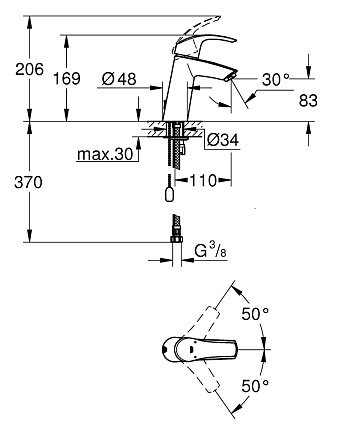 Смеситель для раковины Grohe Eurosmart 23323001