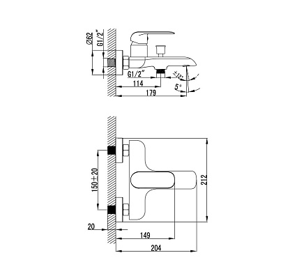 Смеситель для ванны Iddis Calipso CALSB00i02