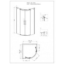 Душевой уголок Grossman Cosmo GR-2100 100x100 четверть круга