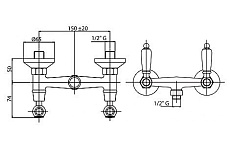 Смеситель для душа Cezares First FIRST-DS-01-Bi хром, белый