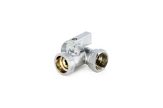 Шаровой кран Uni-Fitt ННВ 1/2&quot; x 3/4&quot; х 1/2&quot;, проходной, для стиральных машин, флажок, хром 182C2320