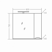 Зеркальный шкаф Санта Сатурн 80 см с подсветкой 700275