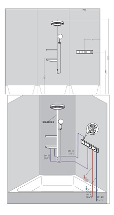 Смеситель для душа Hansgrohe RainSelect 15380990 с термостатом, полированное золото