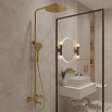 Душевая стойка Oliveeka Y-Line OL-739902-BG с термостатом, золото матовое