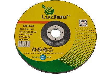 Круг шлифовальный абразивный по металлу 180x6.0x22.2 мм Lvzhou SHL18060