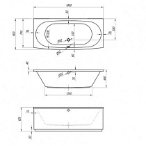 Акриловая ванна Kolpa-San Vip BASIS 180x80 см