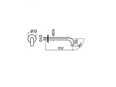 Излив для ванны Plumberia IXO SPT0258NO черный матовый