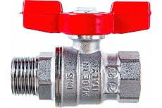Шаровой кран Giacomini R854, 1/2, ВН, ручка-бабочка красная, хромированный R854X023