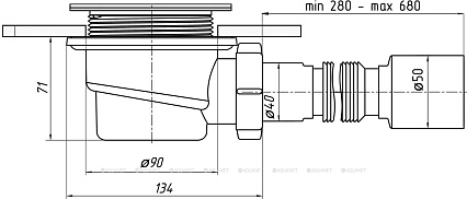 Сифон для поддона Ани Пласт E325BK 375x40/50, 1 1/2х90