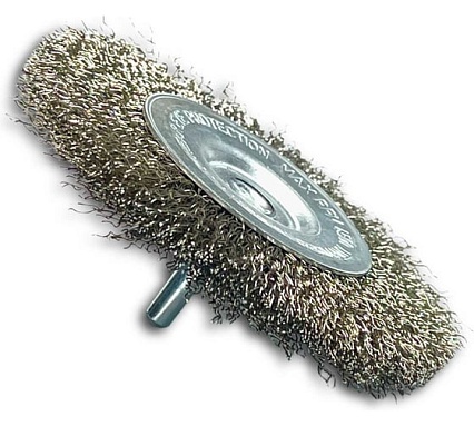 Щетка дисковая гофрированная Lessmann Д100x10, ROF 0.30 мм, хвостовик 6 мм 410155