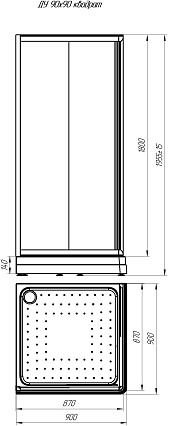 Душевой уголок Радомир 1-03-1-0-0-1180 90х90 квадрат прозрачный