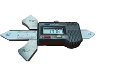 Прибор (штангенциркуль) для сварочных швов прецизионный цифровой с шаблонами углов 60, 70, 80, 90 градусов, дискретность 0,01 мм (шаблон Ушерова-Маршака цифровой) Техинтест 182-01D