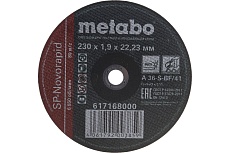 Круг отрезной по нержавеющей стали SP-Novorapid (230x1.9x22.23 мм) Metabo 617168000