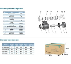 Многоступенчатый насос LEO ECH 20-20, 2,2 кВт, 380В, Qmax. 28 m3h, Hmax. 26,1 m 1652