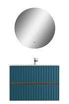 Мебель для ванной Art&Max Elegant 80 см, LED подсветка, аквамарин