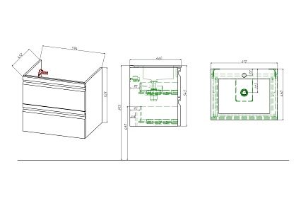 Тумба с раковиной Aquatek Вега 60 см AQ77060