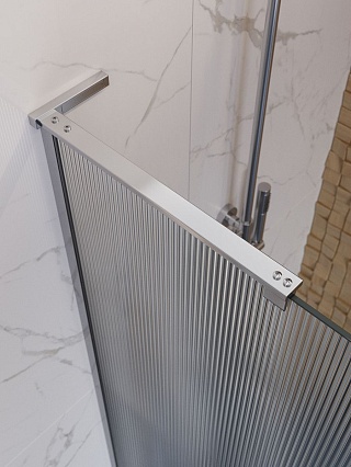 Душевая перегородка Belbagno UNO-L-1-TB-100-FL-Cr 100x200 рифленая, хром