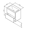 Тумба с раковиной Am.Pm Gem 60 см подвесная 2 ящика