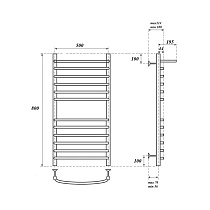 Полотенцесушитель водяной Point PN05158SP П11 50x80, с полкой, хром