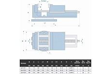 Станочные тиски 200мм, поворотные, с открытым винтом, серия QB Griff b241203
