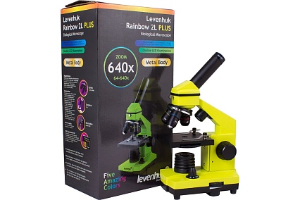 Микроскоп Levenhuk Rainbow 2L PLUS Lime\Лайм 69044