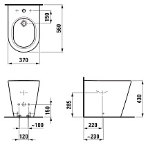 Напольное биде Laufen Kartell 8.3233.1.400.302.1-LCC с покрытием