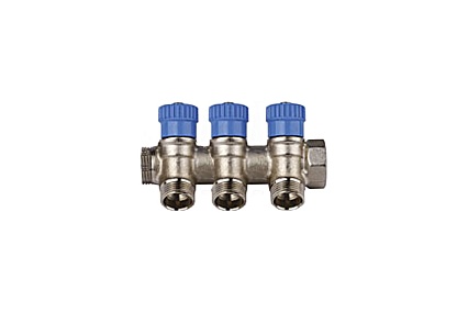 Коллектор с вентилями (вход 3/4"; выходы 1/2") для трубопровода GENERAL FITTINGS 51046-3/4-1/2-CT3