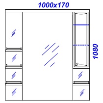 Зеркальный шкаф Aqwella Барселона 100 см Ba.02.10