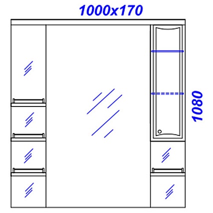 Зеркальный шкаф Aqwella Барселона 100 см Ba.02.10
