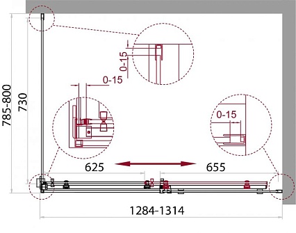 Душевой уголок BelBagno Acqua 130x80 ACQUA-AH-1-130/80-C-Cr прозрачный, хром