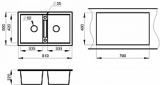 Кухонная мойка Granula GR-8101 81 см черный