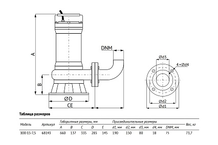 Фекальный насос UNIPUMP FEKAMAX 100-15-7,5 68143