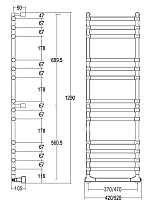 Полотенцесушитель электрический Margaroli Sole 5144714PCRNB 52x129 хром