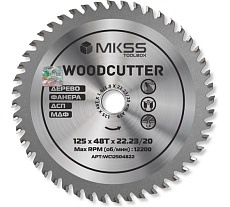 Диск пильный по дереву MKSS Toolbox WC1250 Woodcutter 125x48Тх22,23/20 мм WC12504822
