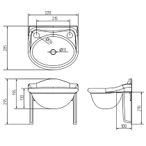 Раковина Migliore Milady 32 см ML.MLD-25.742S.BI отверстие слева