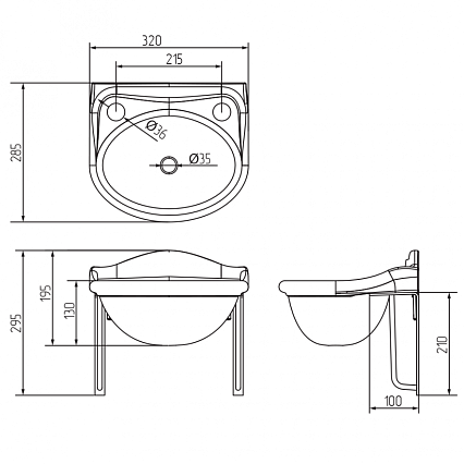 Раковина Migliore Milady 32 см ML.MLD-25.742S.BI отверстие слева