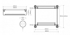 Полочка Bemeta Retro 144102127 40 см двойная, бронза