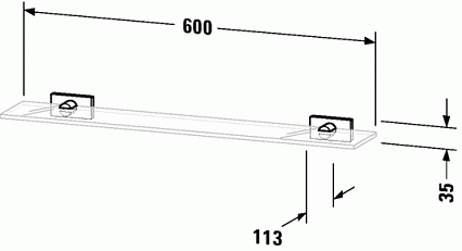 Полка Duravit Karree 0099501000 60 см стекло/хром