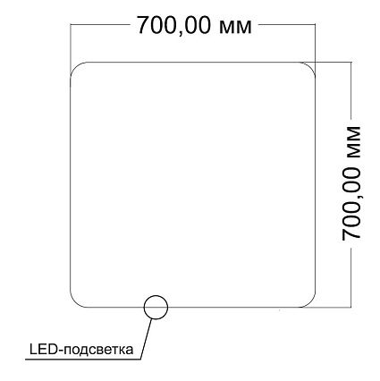 Зеркало Vincea VLM-3BE7007-2 70x70 см, сенсорный выключатель, диммер, антипар